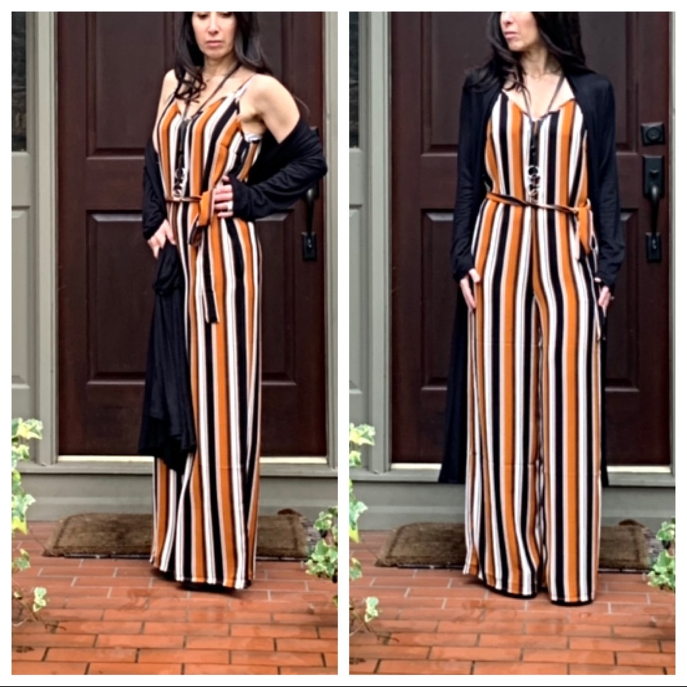 ✨LAST ONE✨multi striped wide leg jumpsuit - Picture 6 of 8
